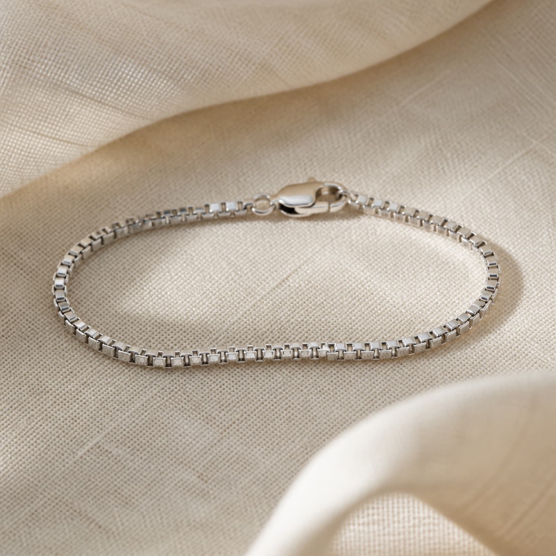 Box Chain silver-tone bracelets