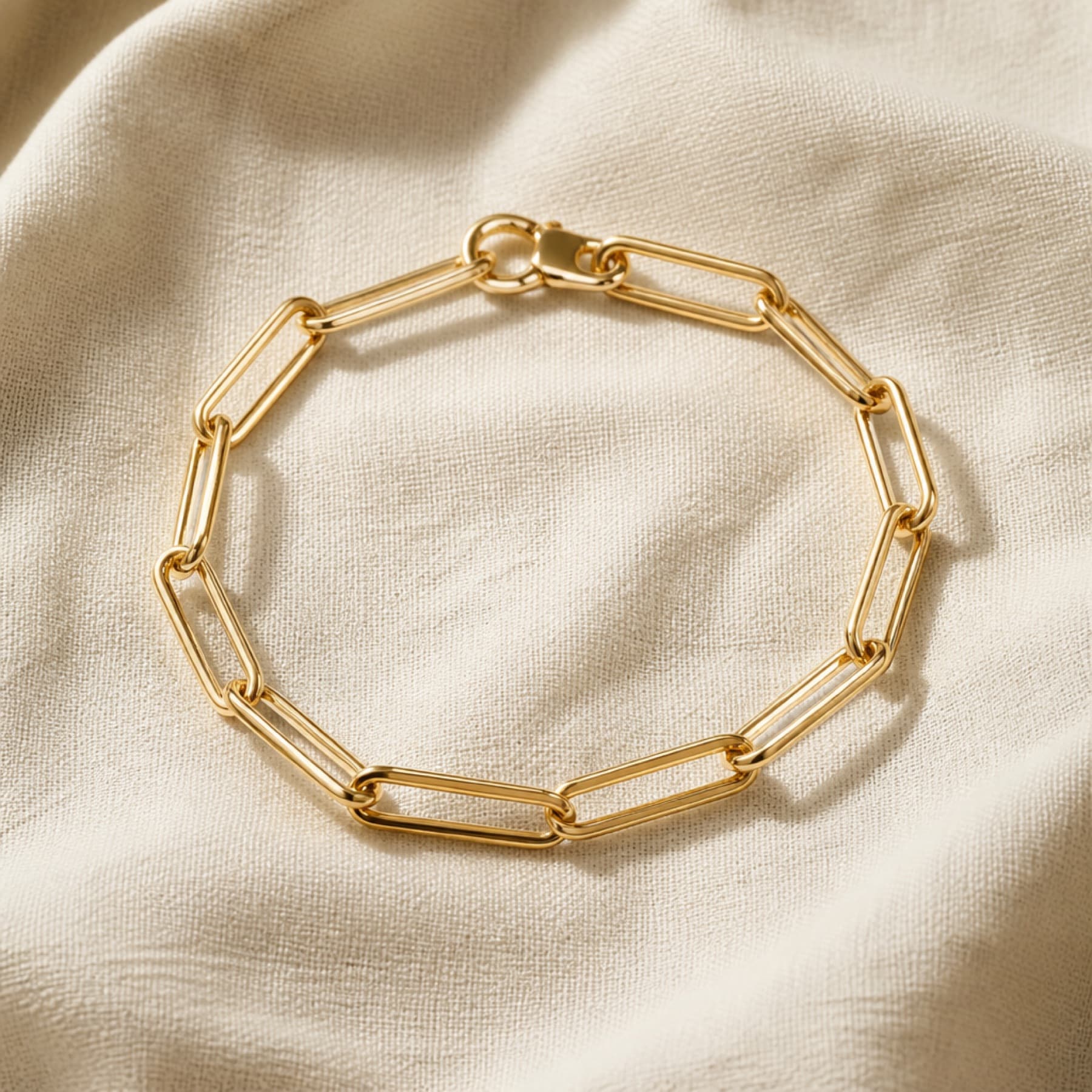 Paperclip gold-tone bracelets