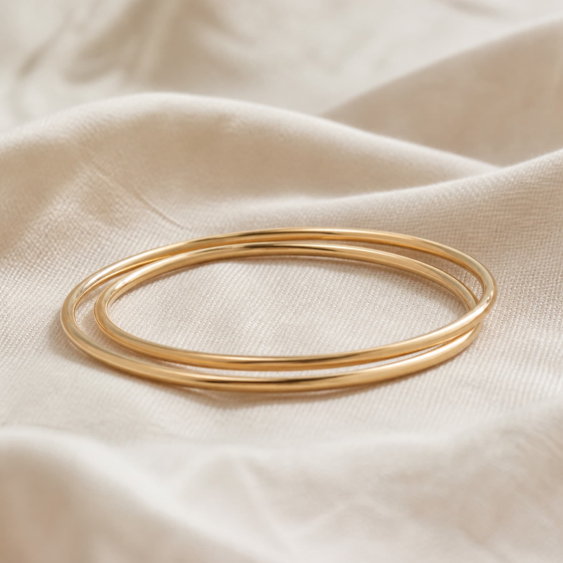 Twin Line gold-tone bangles